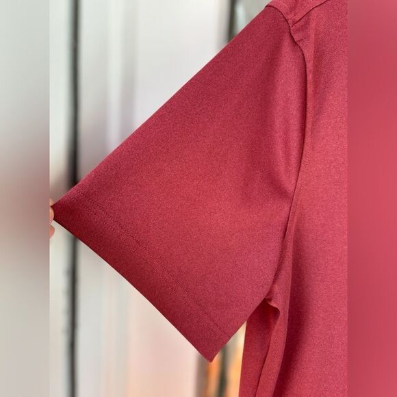 George Men’s Large Solid Maroon Activewear Short Sleeve Collared Polo Shirt •EUC - Picture 4 of 9